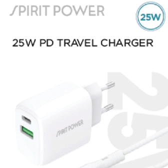 מטען 25W וואט SPIRIT POWER כולל כבל iPhone